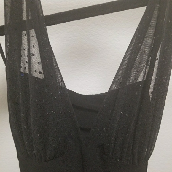 Black with Lace Cocktail Dress - Picture 2 of 5